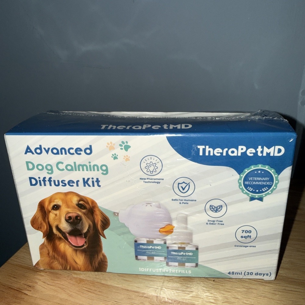 TheraPetMD Advanced Dog Calming Diffuser Kit Diffuser 2-Refill 48ml 30 Days New